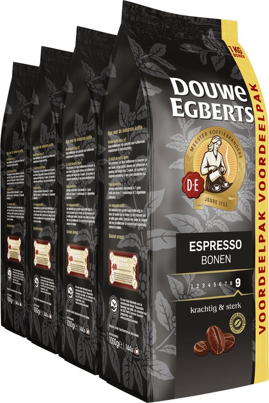 Douwe Egberts Espresso Koffiebonen - Extra grote verpakking 4 x 1000 gram