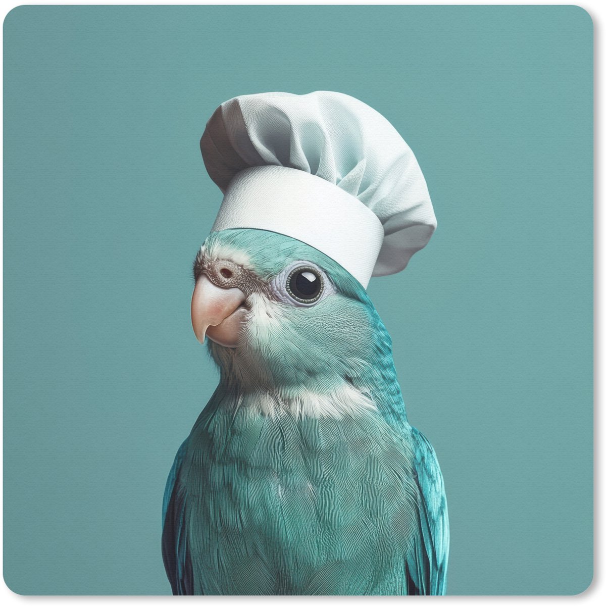 Muismat 30x30 cm - Mousepad Parkiet - Vogel - Koksmuts - Cute - Muismatten