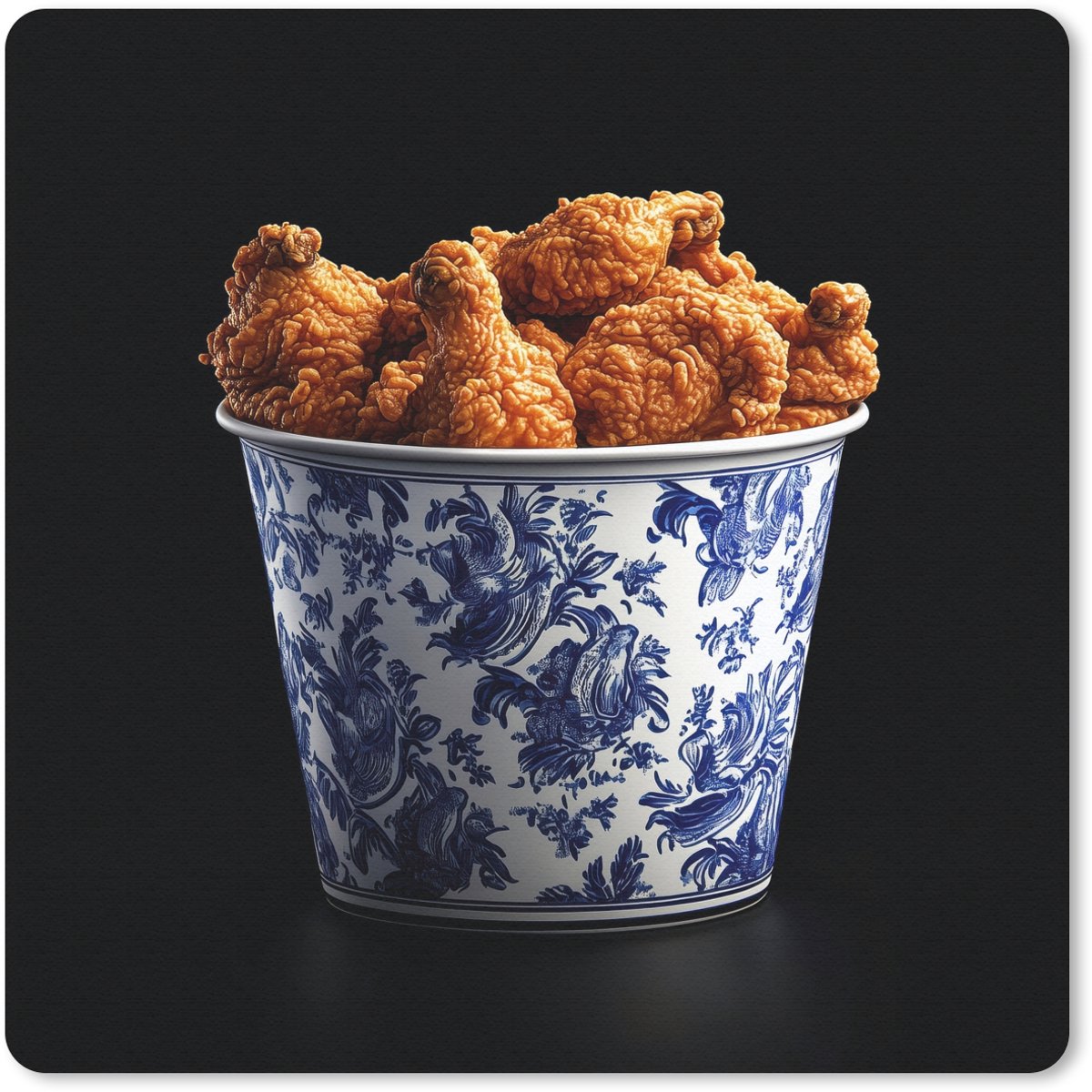 Muismat 30x30 cm - Mousepad Kip - Bucket - Delfts blauw - Lekker - Muismatten