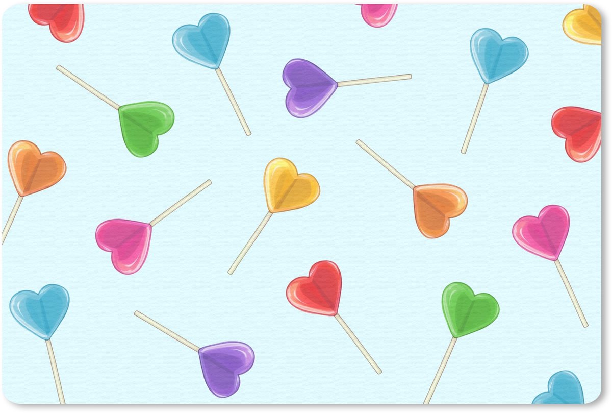 Muismat 27x18 cm - Mousepad Lolly - Regenboog - Snoep - Muismatten