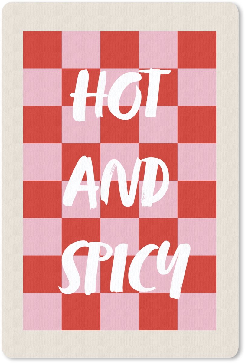 Muismat 18x27 cm - Mousepad Hot - Spicy - Geruit - Rood - Muismatten