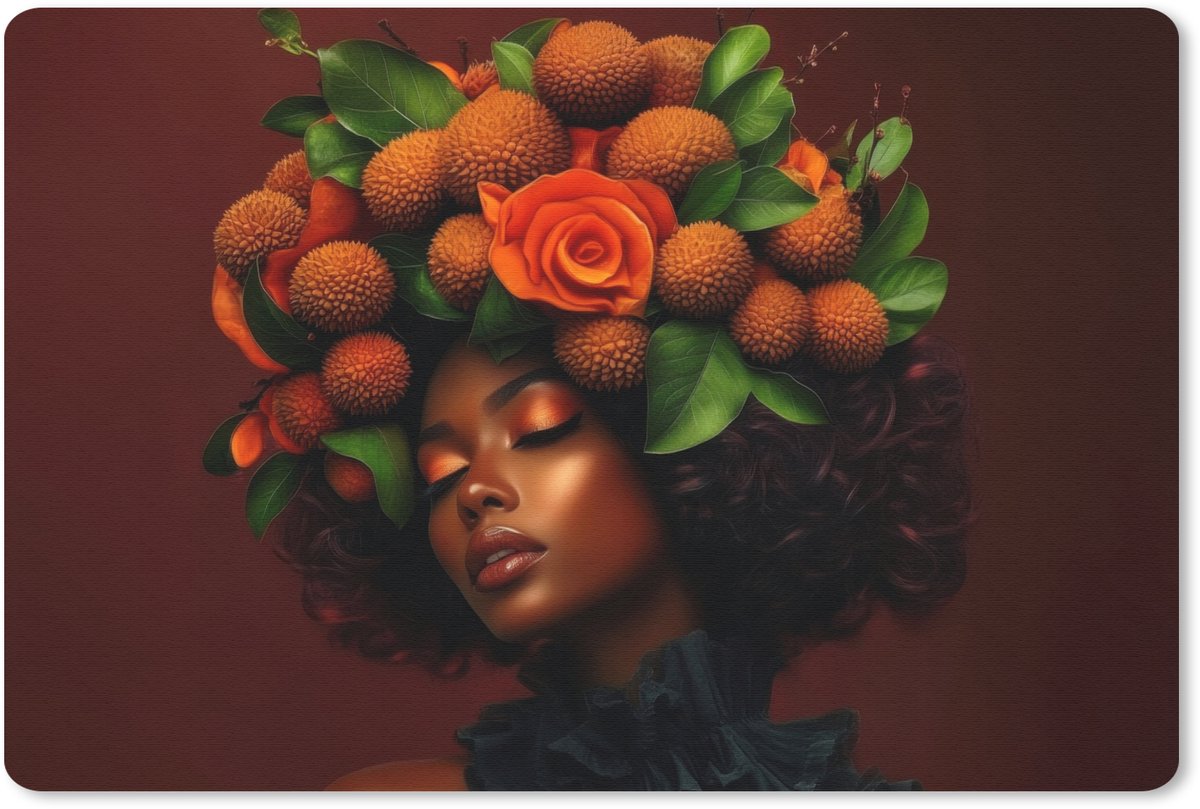 Muismat 27x18 cm - Mousepad Vrouw - lychee - exotisch - Muismatten