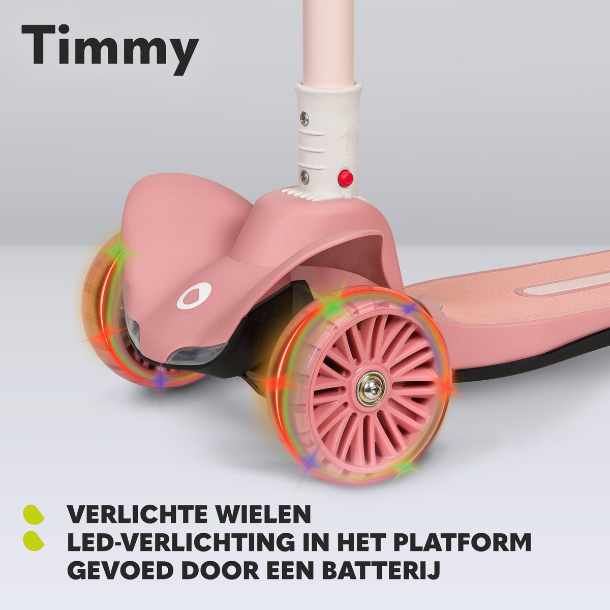 Lionelo Timmy Kinderstep - Balansstep voor kinderen - van 3 jaar - tot 50kg - verstelbaar - LED wielen - Anti-slip platform - Inklapbaar stuur - Verlichting in wielen & deck - Geen montage nodig — afbeelding 3