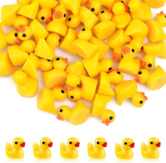 Bavokon 100 stuks Mini Resin Ducks Decor, minifiguren van hars, eenden, accessoires voor kleine