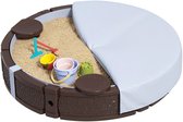Bol.com 4goodz Zandbak Rond met 3 Zitjes en Beschermhoes aanbieding