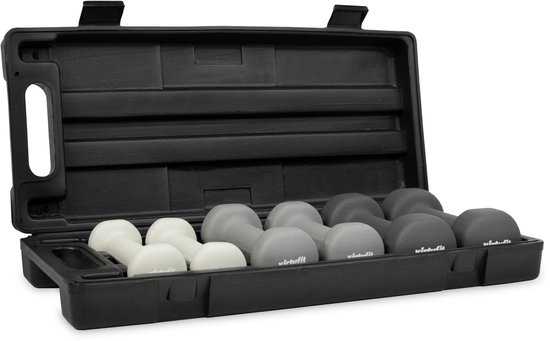 Dumbbellset - VirtuFit dumbbells - Vinyl - Met koffer - 6 kg totaal