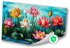 Lotusbloemen, Realistische kunst, Bloemen, Blauw, groen, rood, geel, roze