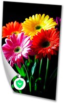 Kleurrijke bloemen met groene accenten - Bloemen poster - Posters natuur - Realisme kunststroming - Posters aan de muur - Woonkamer decoratie - Poster 100x150 cm