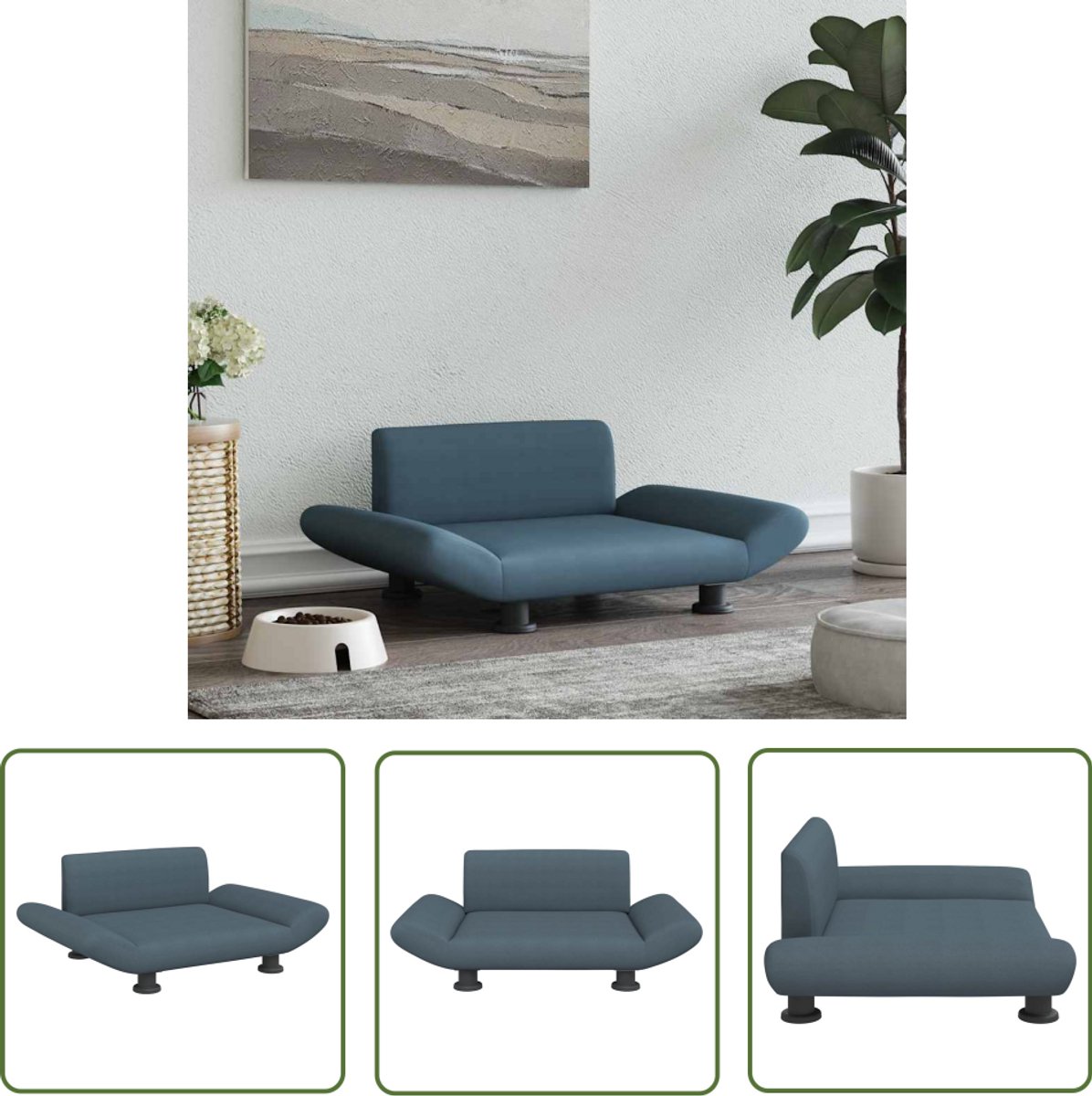 vidaXL Hond Bed – Hond Mand – Hondenmand 70x45x28 cm stof donkergrijs – Hondenkussen – Hondenproducten – Huishond