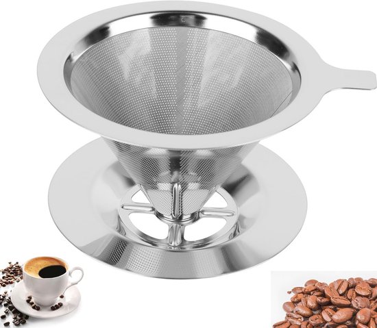 ÖVERST metalen koffiefilter, 3-delig, roestvrij staal - België