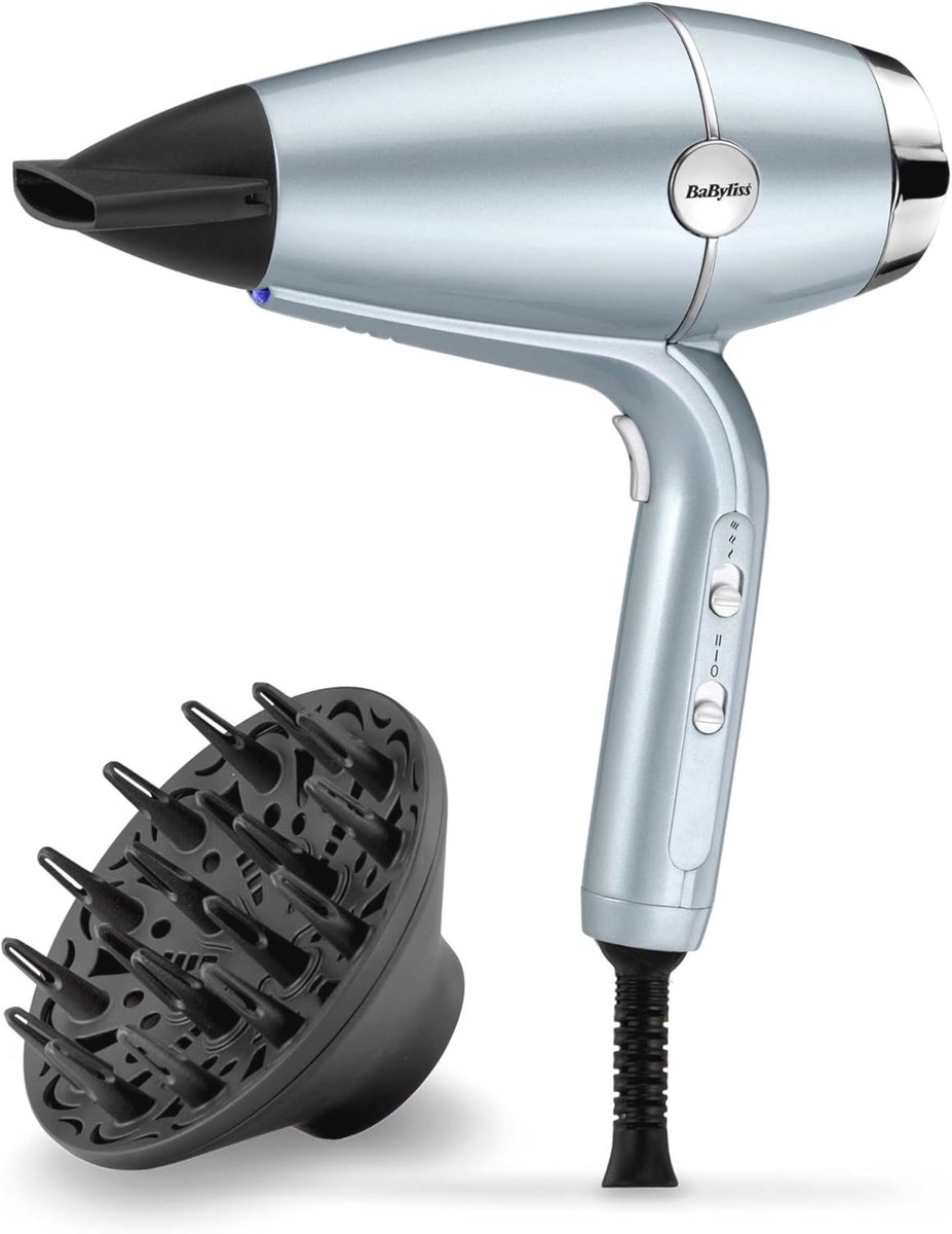Haarföhn 2100W met Ionische Technologie en Diffuser voor Glanzend Haar en Natuurlijke Krullen