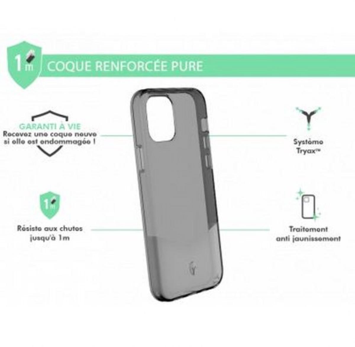 Force Case, Versterkte hoes Geschikt voor Apple iPhone 12/12 Pro PURE, Transparant zwart