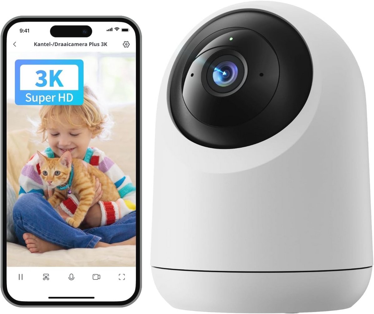 Beveiligingscamera 5MP met Pan/Tilt en Nachtzicht - 360° Bewegingstracking voor Binnen