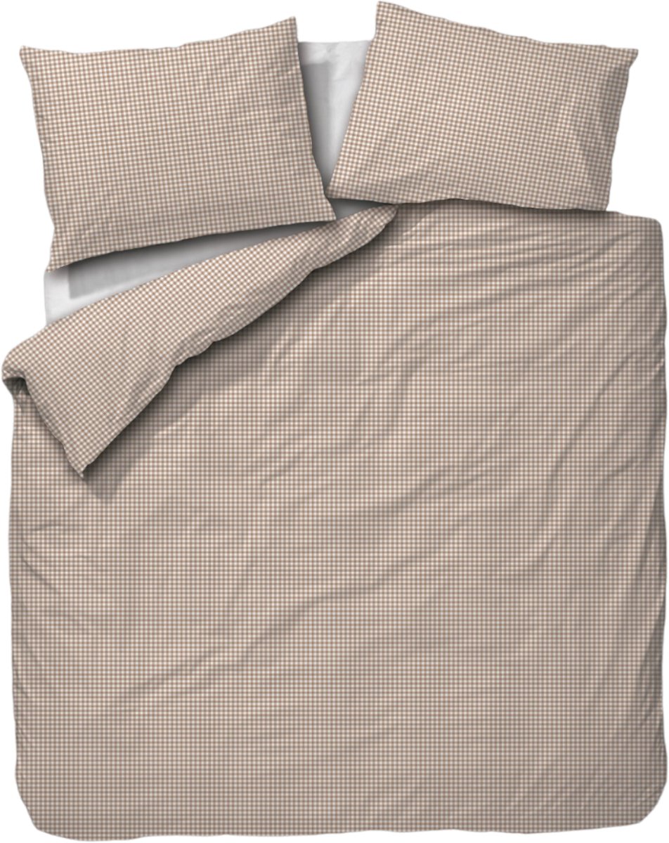Town & Country Gingham Dekbedovertrek - 140 x 220 cm - Taupe