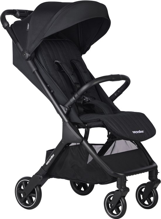 Easywalker Jackey² Buggy, Voor kinderen van 0-22 kg, Lichtgewicht, Automatisch opvouwbaar, Uniek accessoiresysteem, Inclusief regenhoes, Geschikt voor autostoeltje - Nacht Zwart