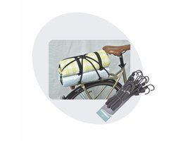 Voltano Spinbinder / Snelbinder Fiets - Extra Sterke Spinbinders - Zwart - 4 Armen - 60 - 105 CM - Krasvrije Haken