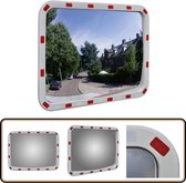 vidaXL Verkeersspiegel Rechthoekig met Reflectors Convex Spiegel Convexspiegel Verkeer Spiegels Verkeersspiegel Bolspiegel Holspiegel 60x80 cm