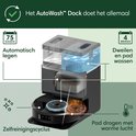 Zwart AutoWash™ dock met robotstofzuiger.
