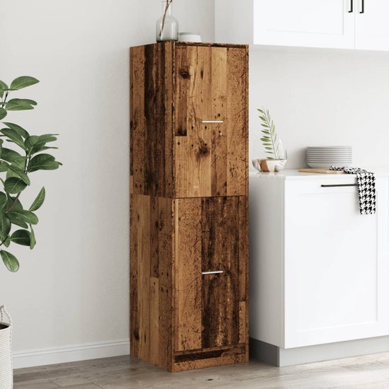 vidaXL Apothekerskast 30x41x144,5 cm bewerkt hout wit, apothekerskast keuken, kast, opslagkast, apotheekkast, opbergkast, ladekast, keukenkast
