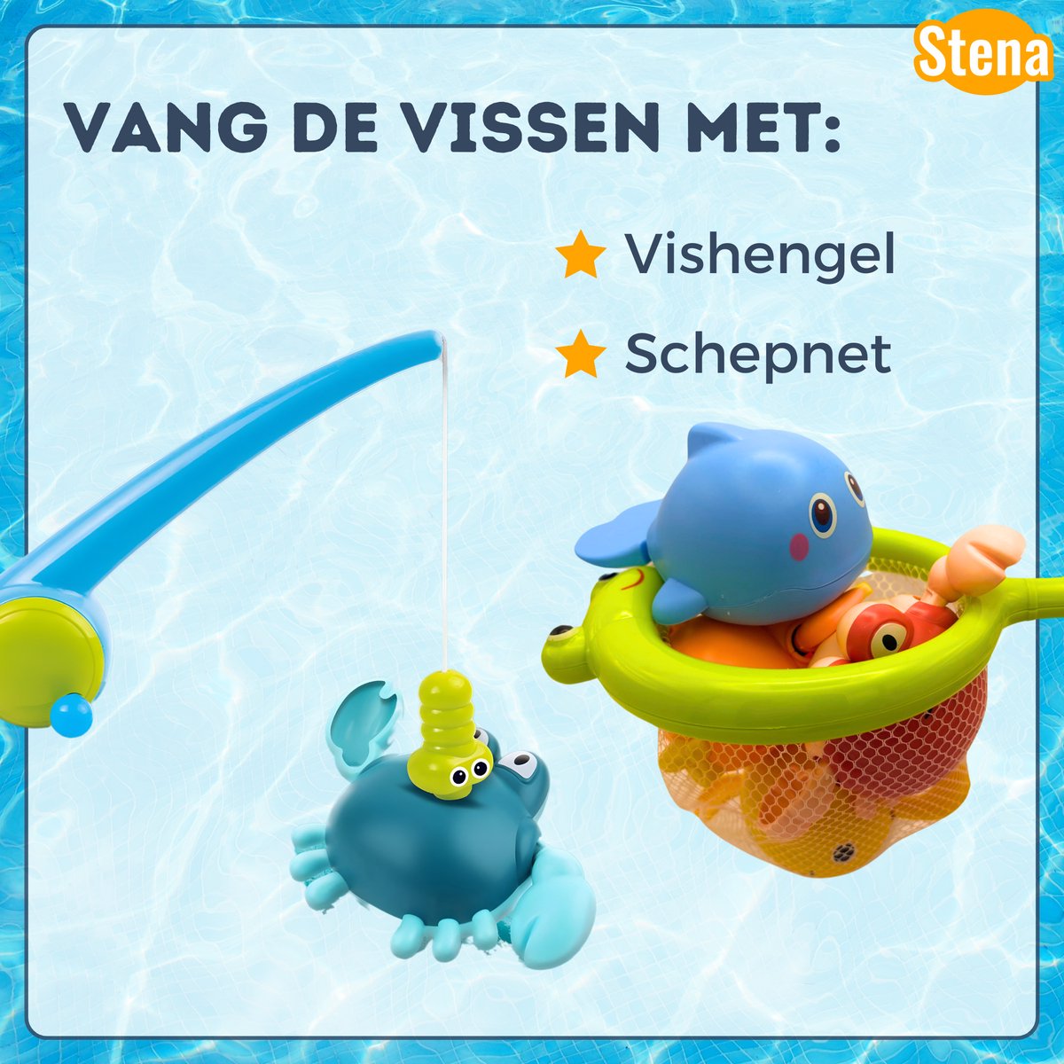 Stena Magnetische Vishengelset - Badspeelgoed - 10 Delig - Badspeeltjes - Bad Speelgoed - Jongen/Meisje - 1 jaar/2 jaar/3 jaar - Kinderen — afbeelding 6