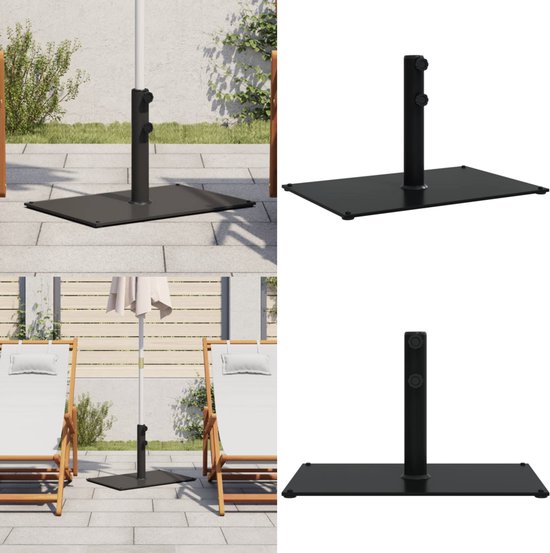 vidaXL Parasolvoet voor stokken van Ø32/38/48 mm 15 kg rechthoekig - Parasolvoet - Parasolvoeten - Parasol Voet - Voet Parasol