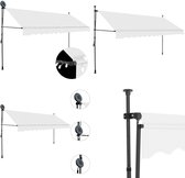 vidaXL banne rétractable manuel avec LED 350 cm Crème - Store banne rétractable - Auvents rétractables - Store banne rétractable - Auvents rétractable