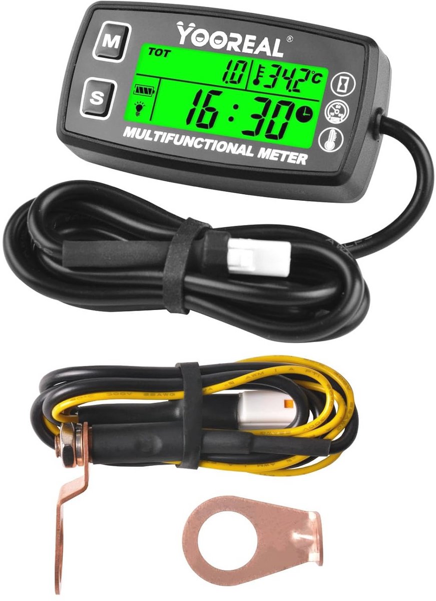 Digitale Urenteller en Toerenteller met Temperatuurmeter voor Scooter, Mini Fiets en Motorfiets