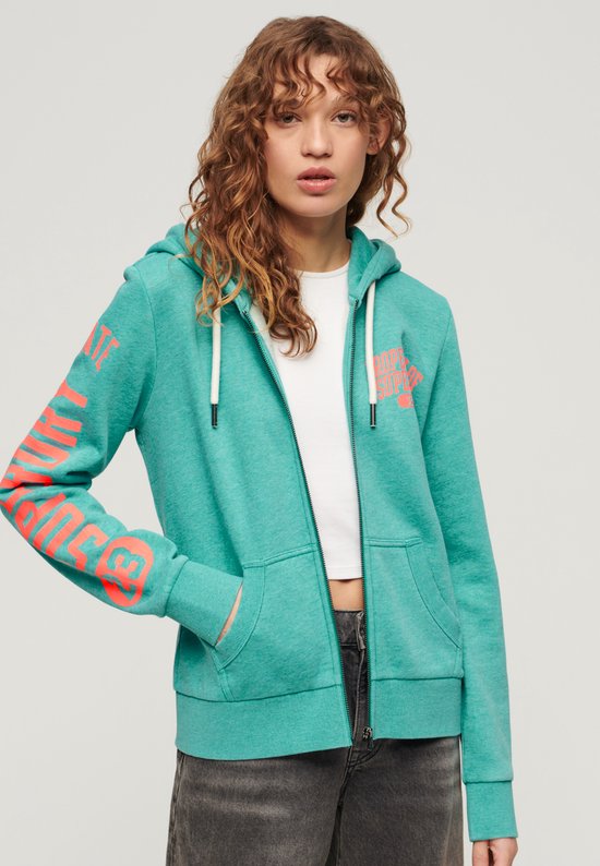 Superdry - Sweat à capuche zippé Super Athletic Graphic - Femme - Sweats à capuche à capuche