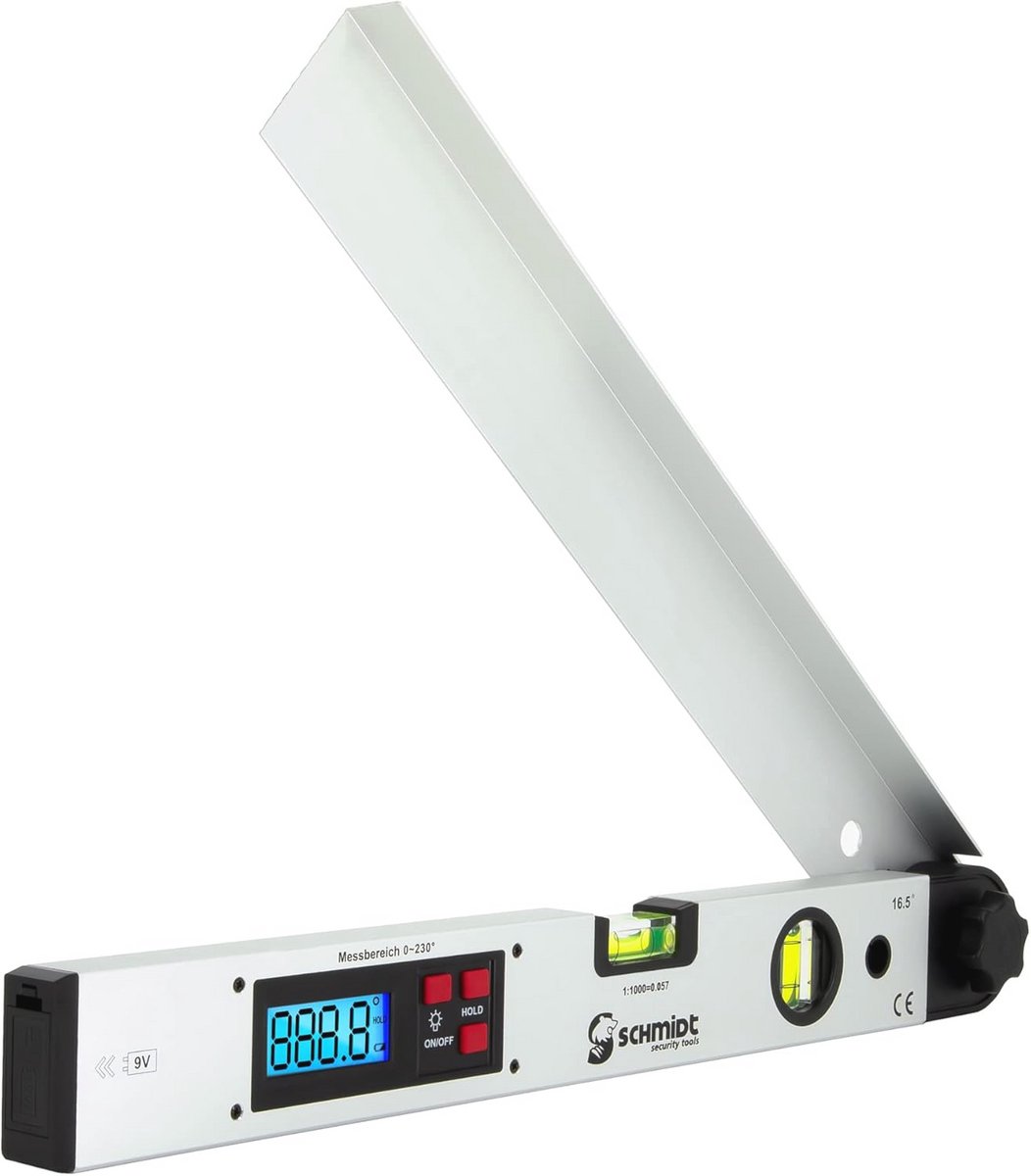 Digitale gradenmeter met waterpas en hoekmeter – Nauwkeurig en eenvoudig