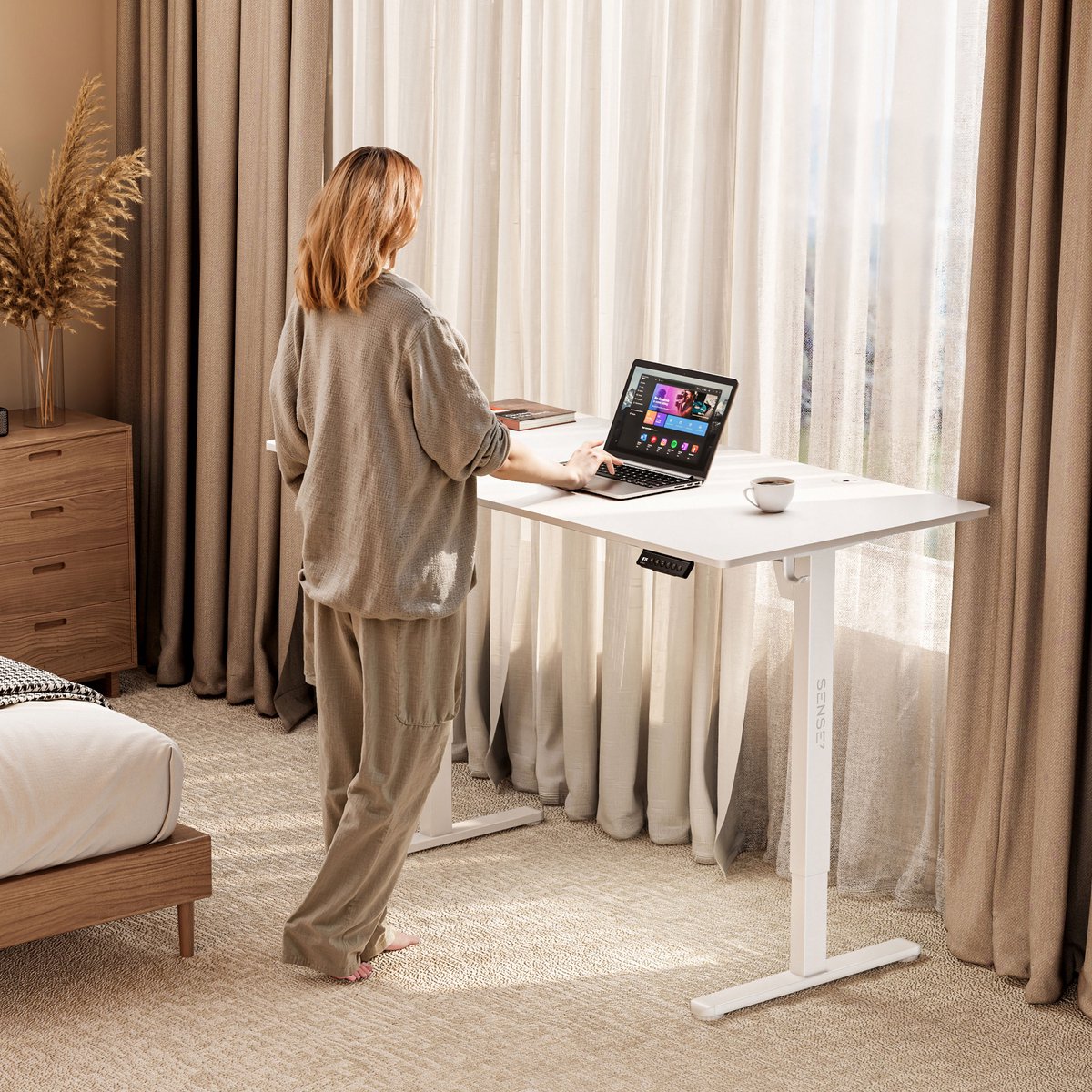 SENSE7 NOJO - Zit Sta Bureau - Elektrisch Verstelbaar - Computerbureau - Gamingbureau