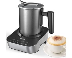 Elektrische Melkopschuimer 2-in-1 - 550W, 700ml, Variabele Temperatuurregeling, Vaatwasmachinebestendig, Zwart