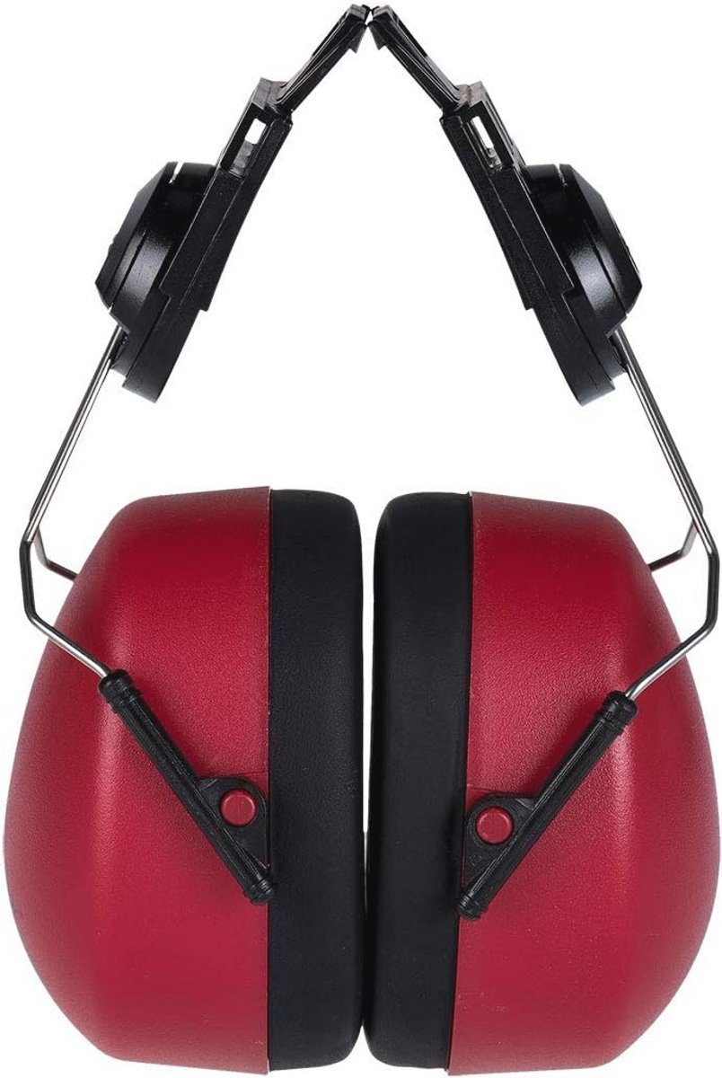 Clip-On Gehoorbescherming - Rood - CE-CAT III voor Eenvoudige Bevestiging