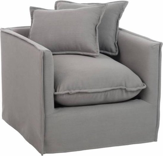 Duverger Cushions - Fauteuil - met kussens - linnen - grijs - Afm: 85 cm -  65 cm | bol.com