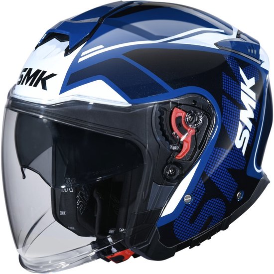 SMK GTJ Tourer Blauw Wit Jethelm - Maat M - Helm