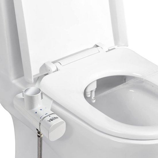 Bidet-opzetstuk voor toilet, niet-elektrisch bidet, zelfreinigend bidet, dubbel mondstuk, wc-opzetstuk met instelbaar koud warm water (zelfreinigend warm water