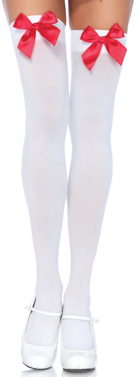 Nylon Thigh Highs With Bow