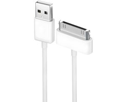 USB A naar USB 30-Pin Kabel - 1 Meter Oplaadkabel 1x - Geschikt voor: iPhone 4/4S/3G/3GS, iPad 1/2/3, iPod Touch 1/2/3/4, iPod Nano 6 - Oplader kabel