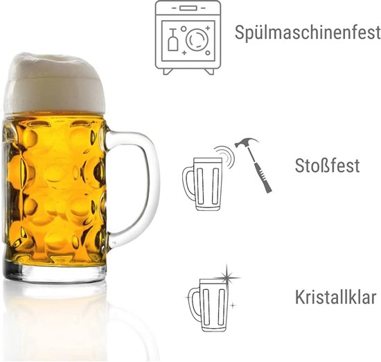 Set Van 6 Stevige Bierpullen Van 0 5 Liter Vaatwasmachinebestendige set-van-6-stevige-bierpullen-van-0-5-liter-vaatwasmachinebestendige