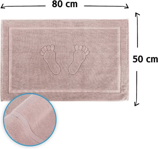 OGER Oger Bath Mat Set of 2 Terry Cloth Shower Mat Washable