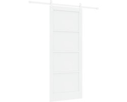 vidaXL - Vouwdeur - met - Hardware - Set - Wit - 86x211 - cm - Massief - Vurenhout