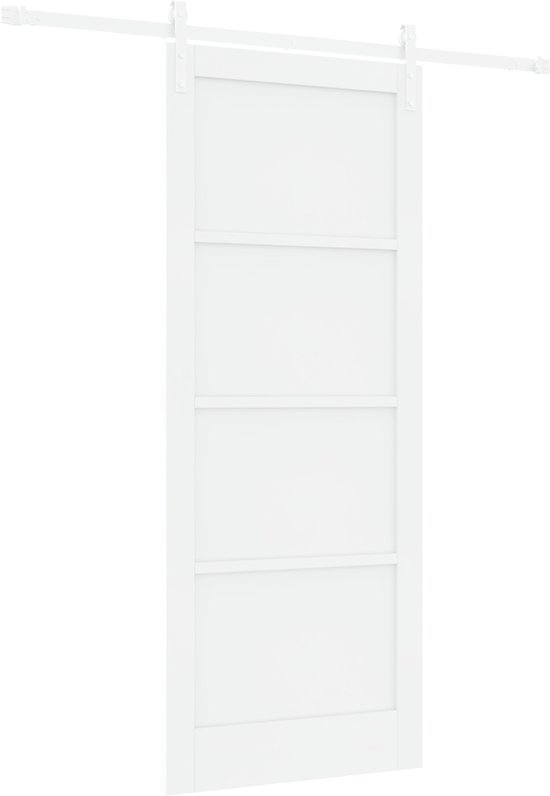 vidaXL - Vouwdeur - met - Hardware - Set - Wit - 86x211 - cm - Massief - Vurenhout