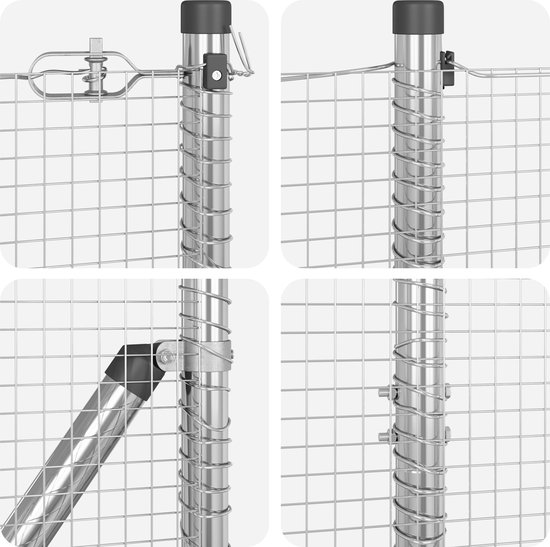 vidaXL - Clôture - avec - poteaux - Argent - 1,4 - x - 25 - m - Acier