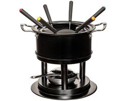 Five Fondueset - 6 personen - zwart - chocoladefondue - kaasfondue - D19 cm