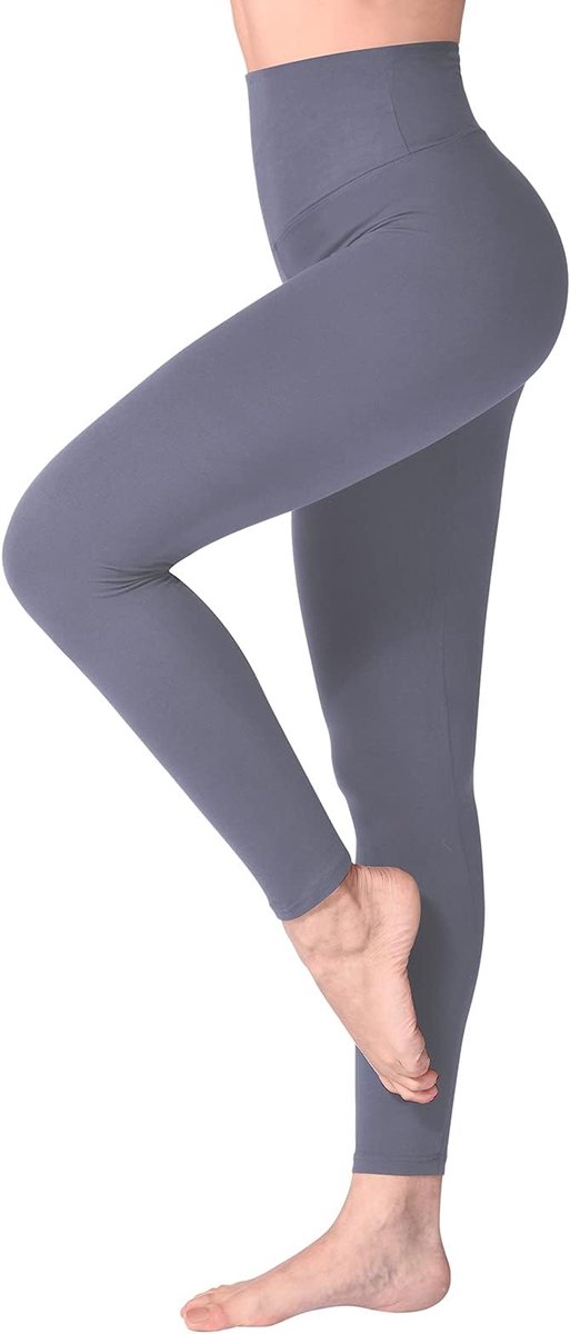 Legging met Hoge Taille voor Vrouwen - Boterzachte Yoga Broekjes voor Sport en Fitnes Donkergrijs S/M