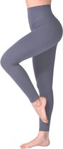 Legging met Hoge Taille voor Vrouwen - Boterzachte Yoga Broekjes voor Sport en Fitnes Donkergrijs S/M
