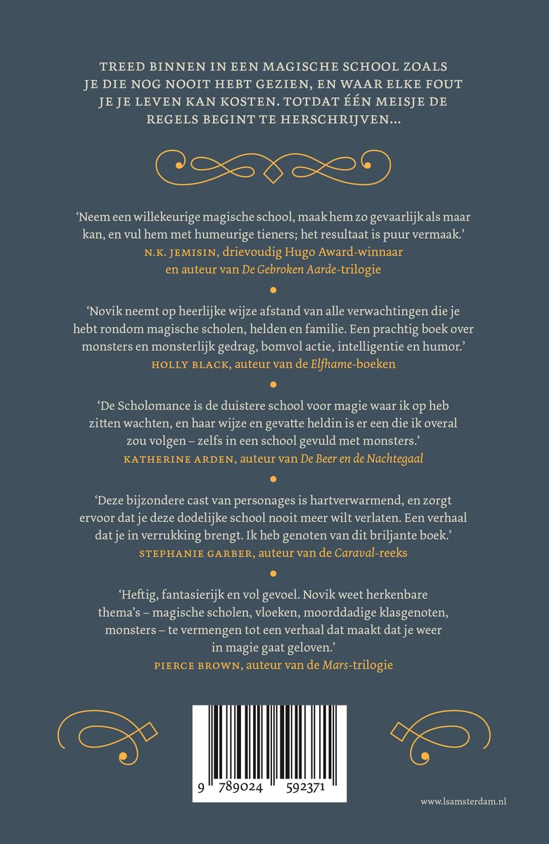 Scholomance 1 - Een dodelijke opleiding - back cover