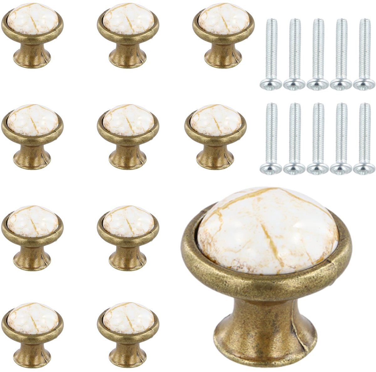Ibenzoa® Meubelknopset – Vintage Design met 33mm Diameter, Geschikt voor Diverse Meubels