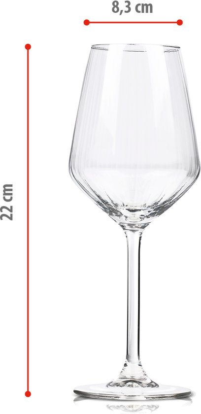 alpina Wijnglazen Witte Wijn - 4 Stuks Witte Wijnglazen - Wijnglas 38cl - Wijnglazen Set - Glazenset voor Diner - Wijn Glazen - Helder Glas
