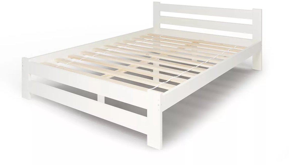 PARWOOD Arizona - Houten Bed - 160x200 - Scandinavische Stijl - Wit Gelakt