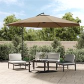 Bol.com Zweefparasol met aluminium paal 350 cm taupe aanbieding